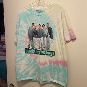 Backstreet Boys Band Tee T Shirt L Large Chest 42” Pastel Tie Dye Womens Mens